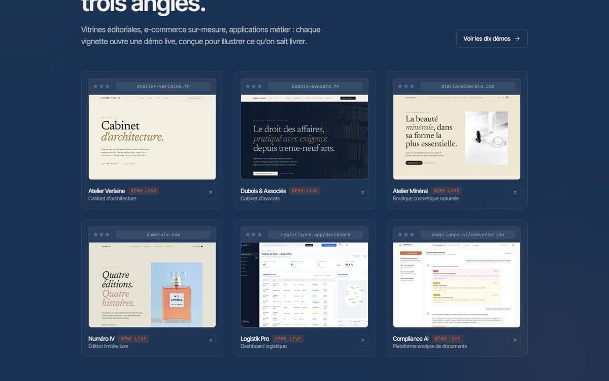 Site ARYS Studio — démos